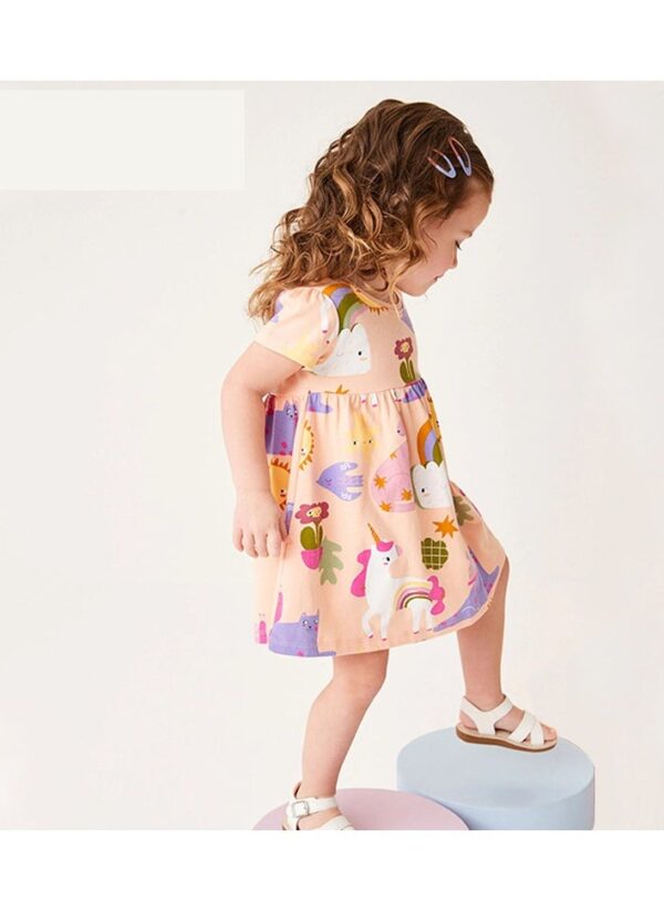 Cartoon animal print princess dress